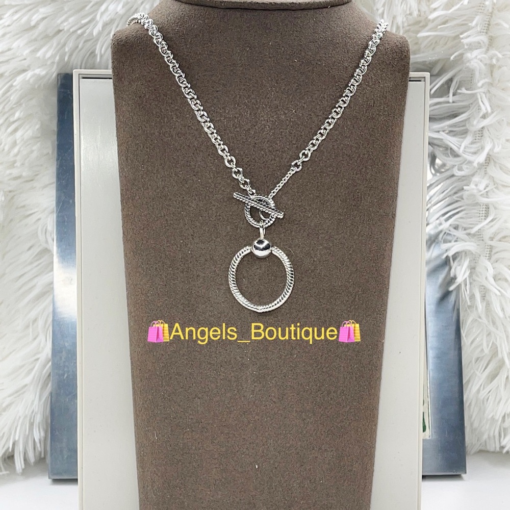 New Pandora Moments O Pendant T-bar Necklace